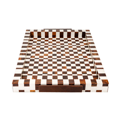 Camiro Large Brown & White Tray