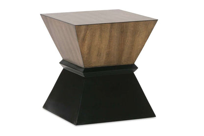 Black & Wood Square End Table