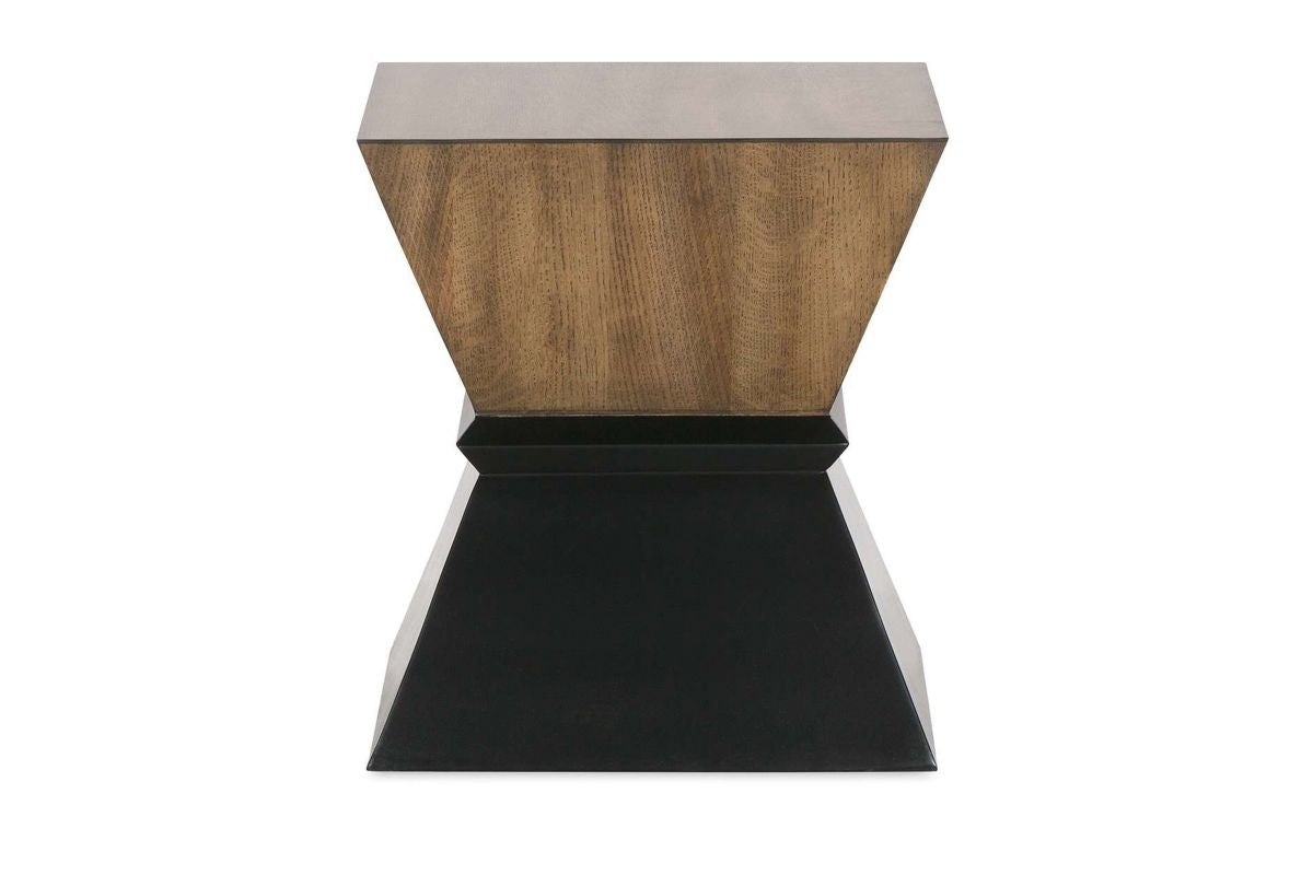 Black & Wood Square End Table