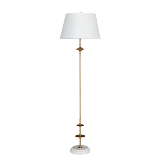 Avery Aged Brass & Marble Floor Lamp