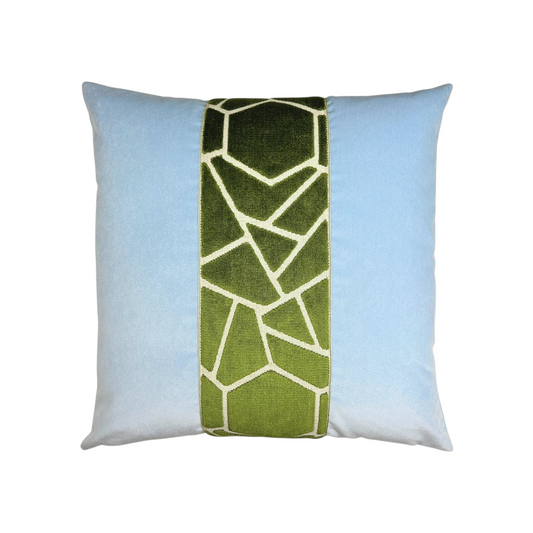 Chambray Kiwi Velvet Pillow - 22"