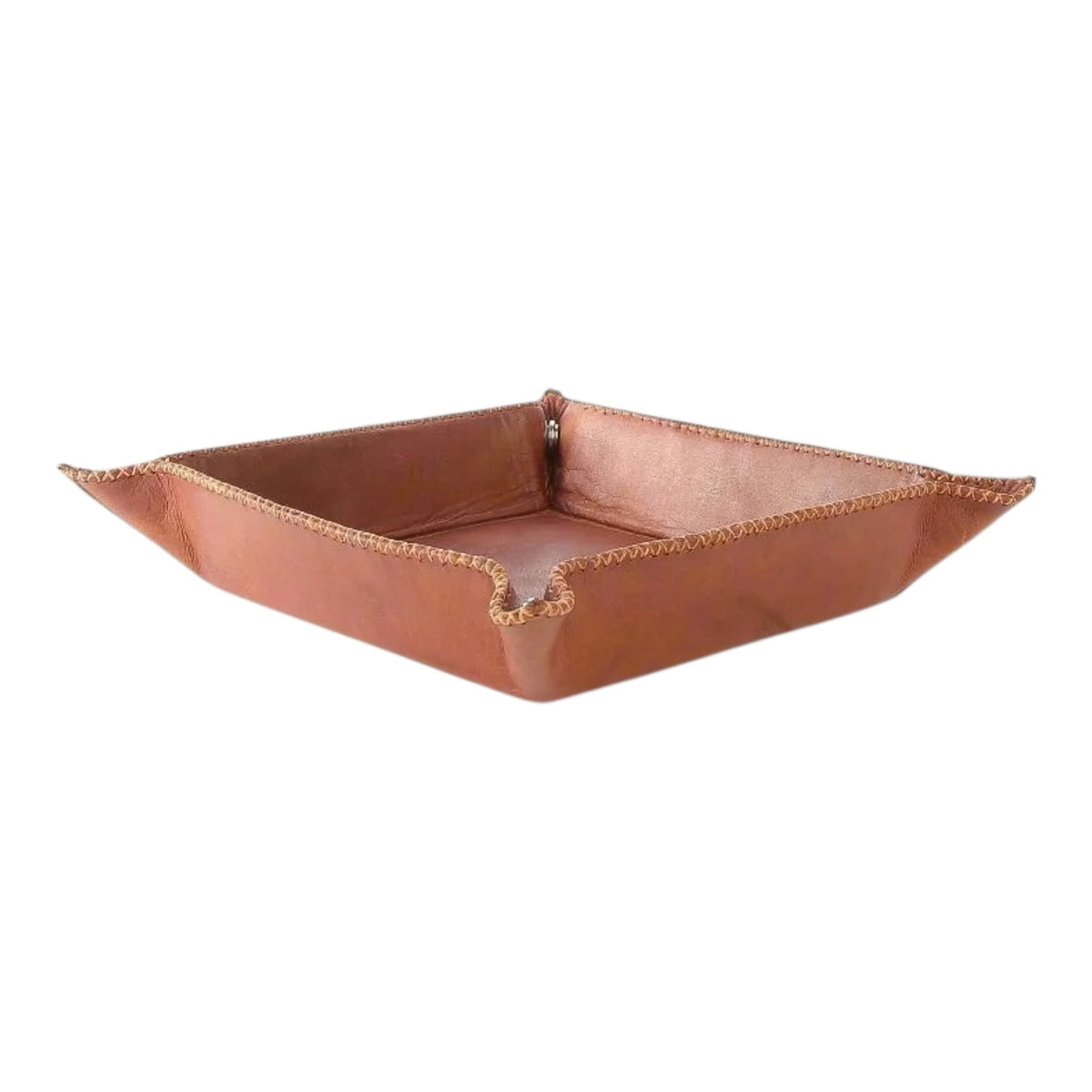 Hand-Stitched Leather Catch All Tray
