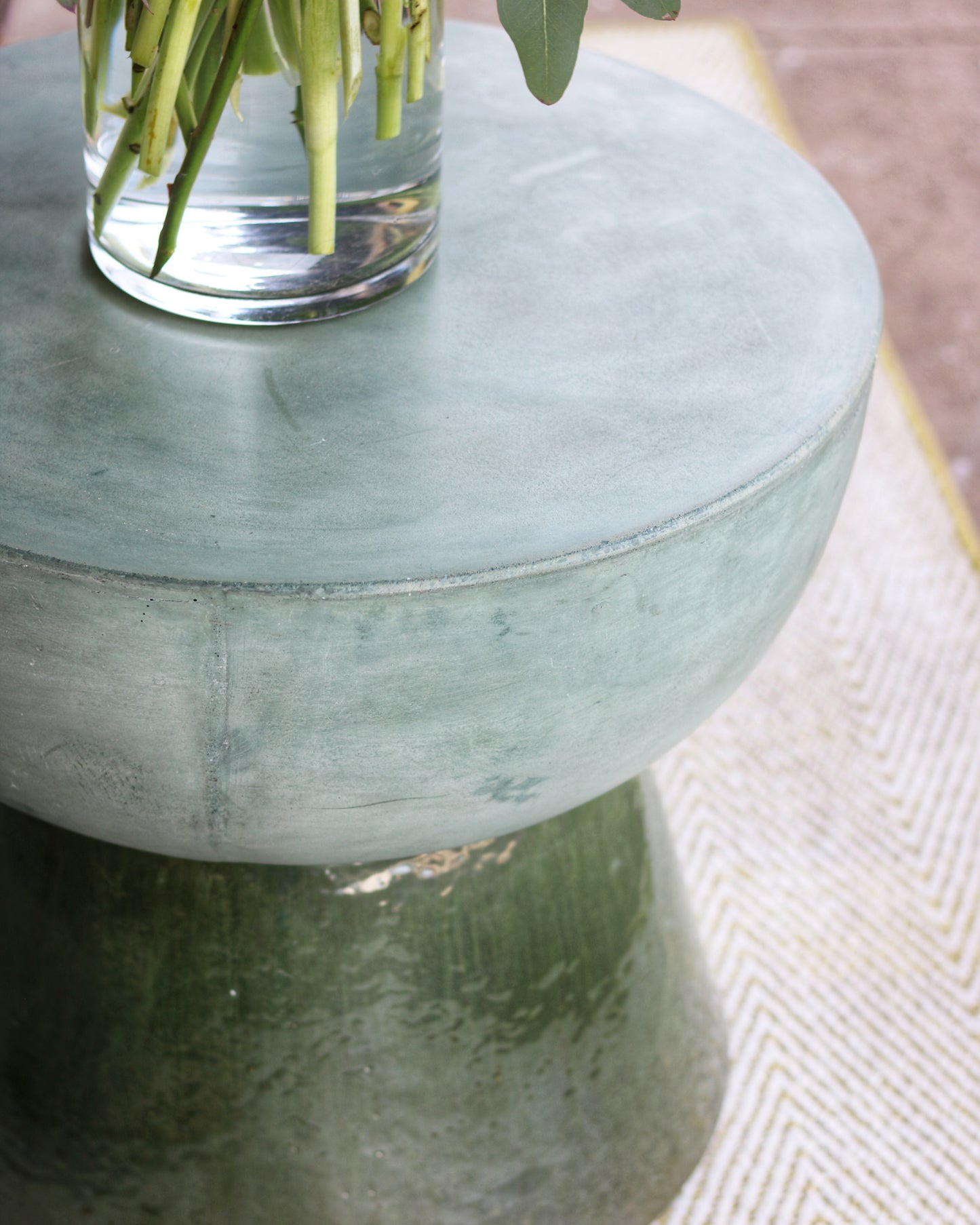 Two-Tone Green Concrete Table