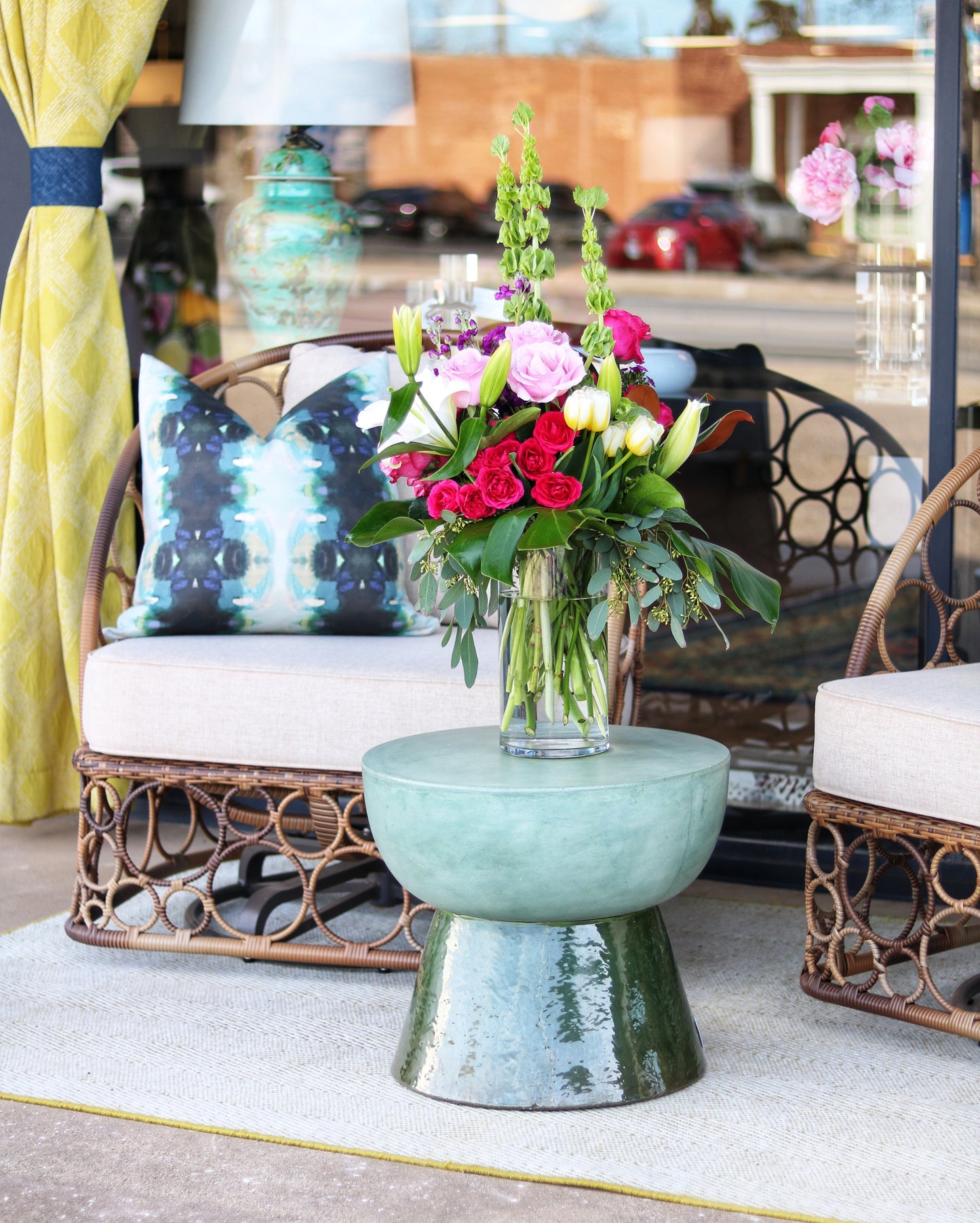 Two-Tone Green Concrete Table