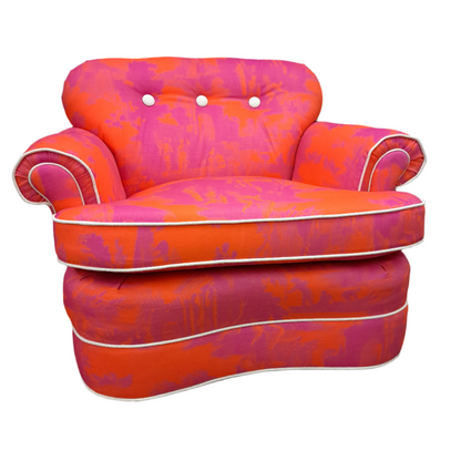 Pink & Orange Toile Chair