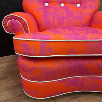 Pink & Orange Toile Chair