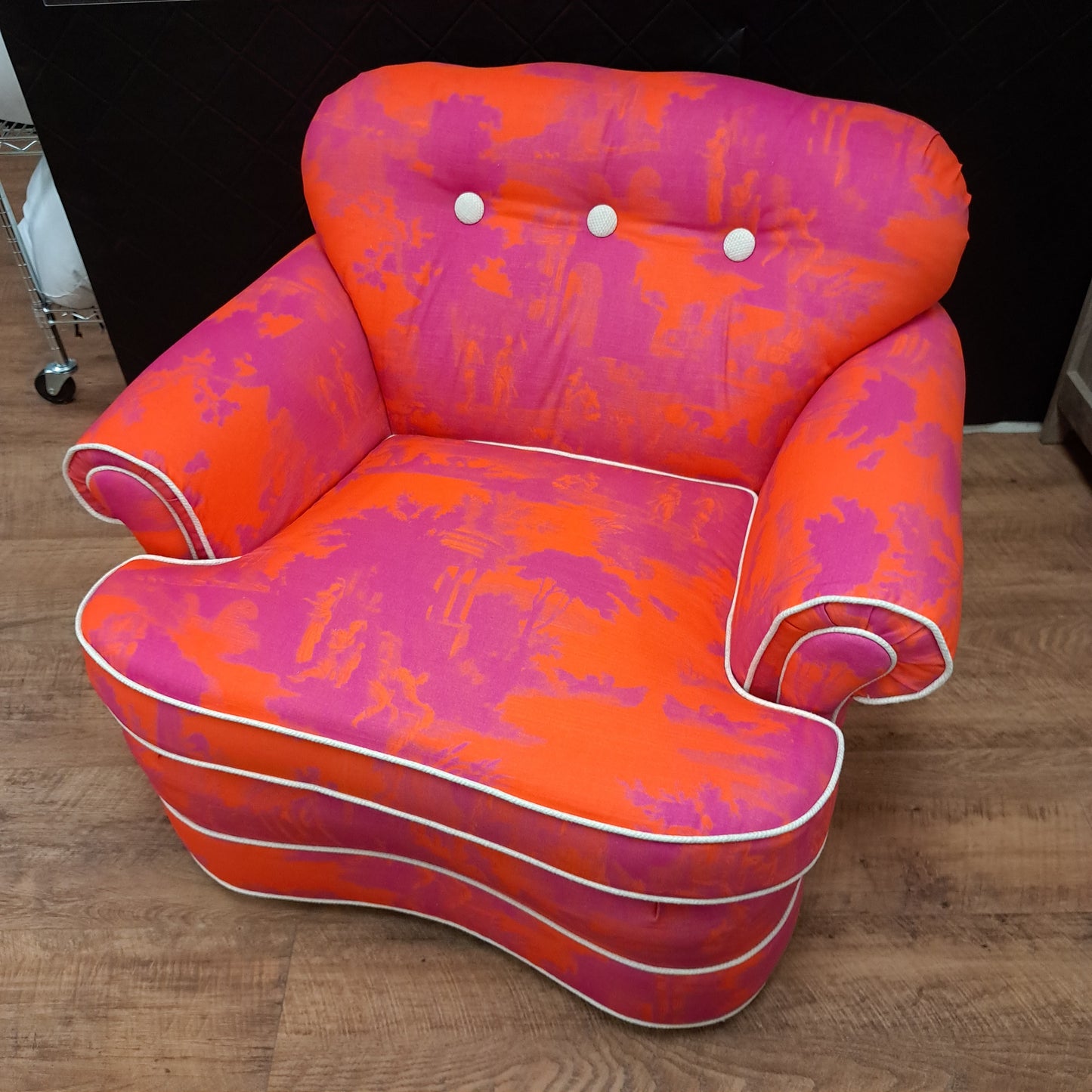 Pink & Orange Toile Chair