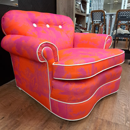 Pink & Orange Toile Chair