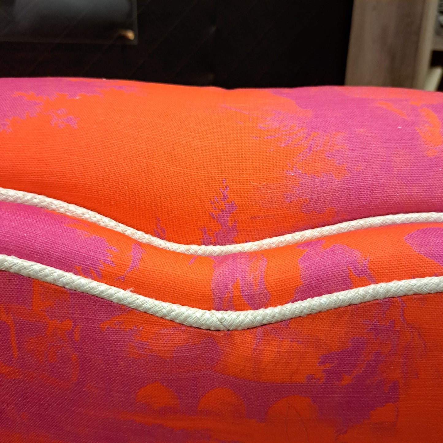 Pink & Orange Toile Chair