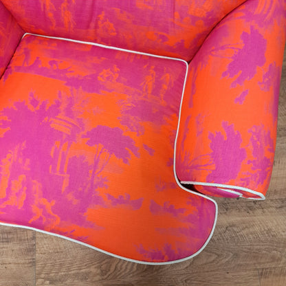 Pink & Orange Toile Chair