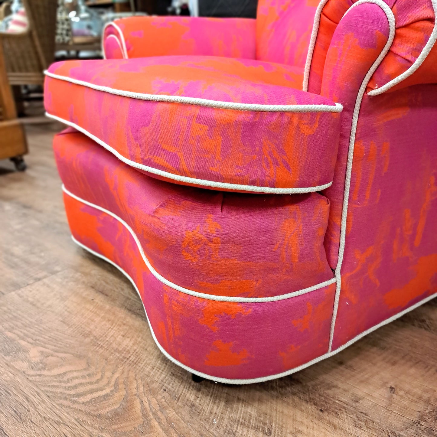 Pink & Orange Toile Chair