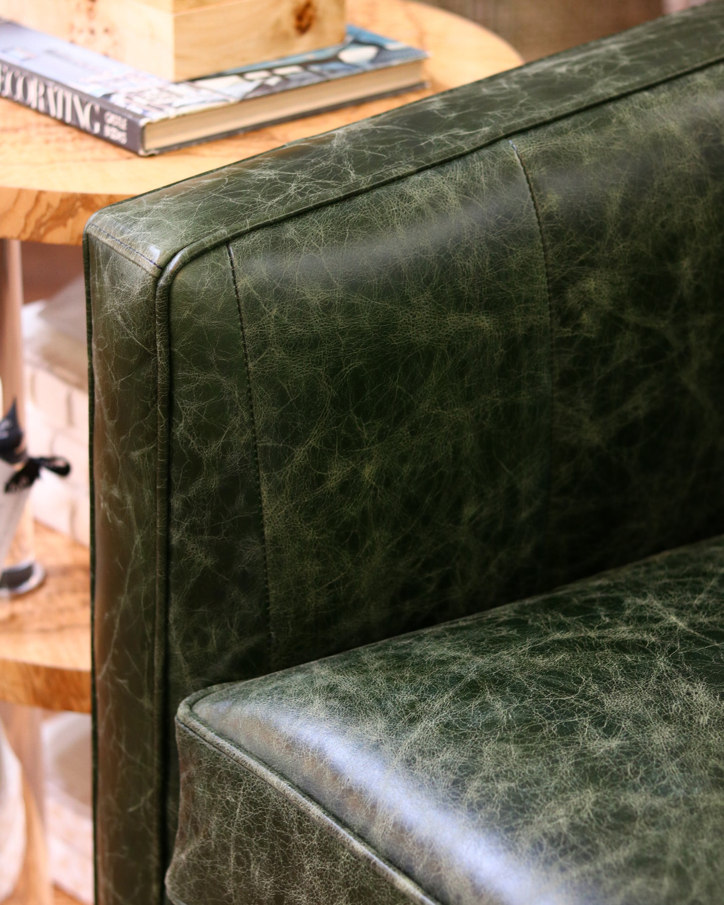 Green Leather Swivel Chair