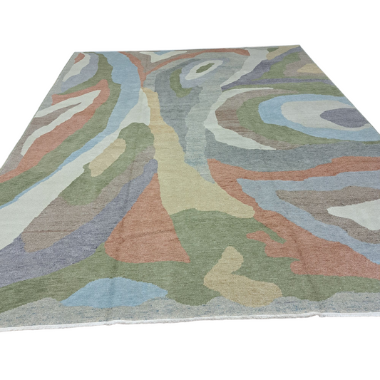 9' x 12' Oushak Abstract Rug