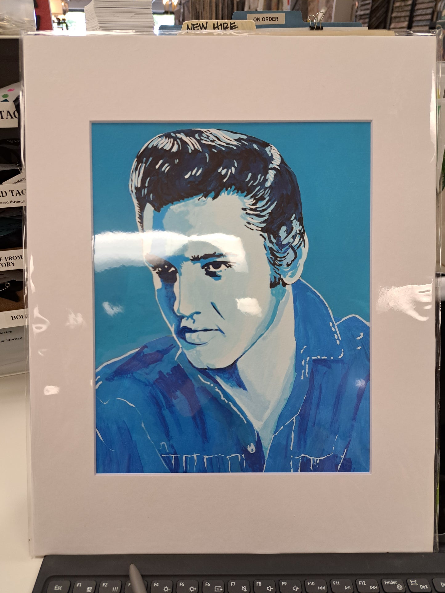 8 x 10 Matted Elvis Painting