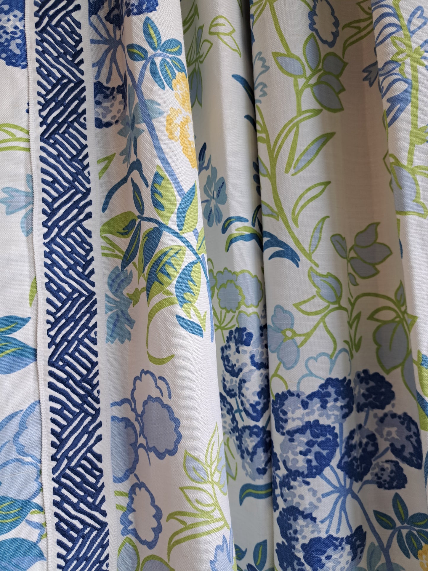 Blue, Yellow, & White Drapery Panel