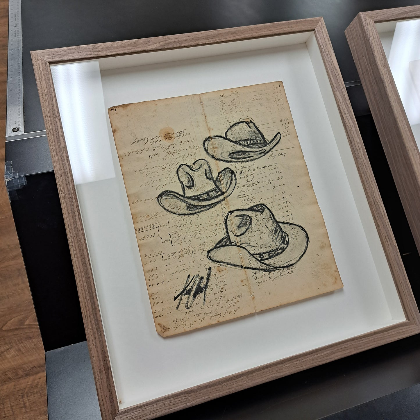Kelly O'Neal Framed "Hat Studies"