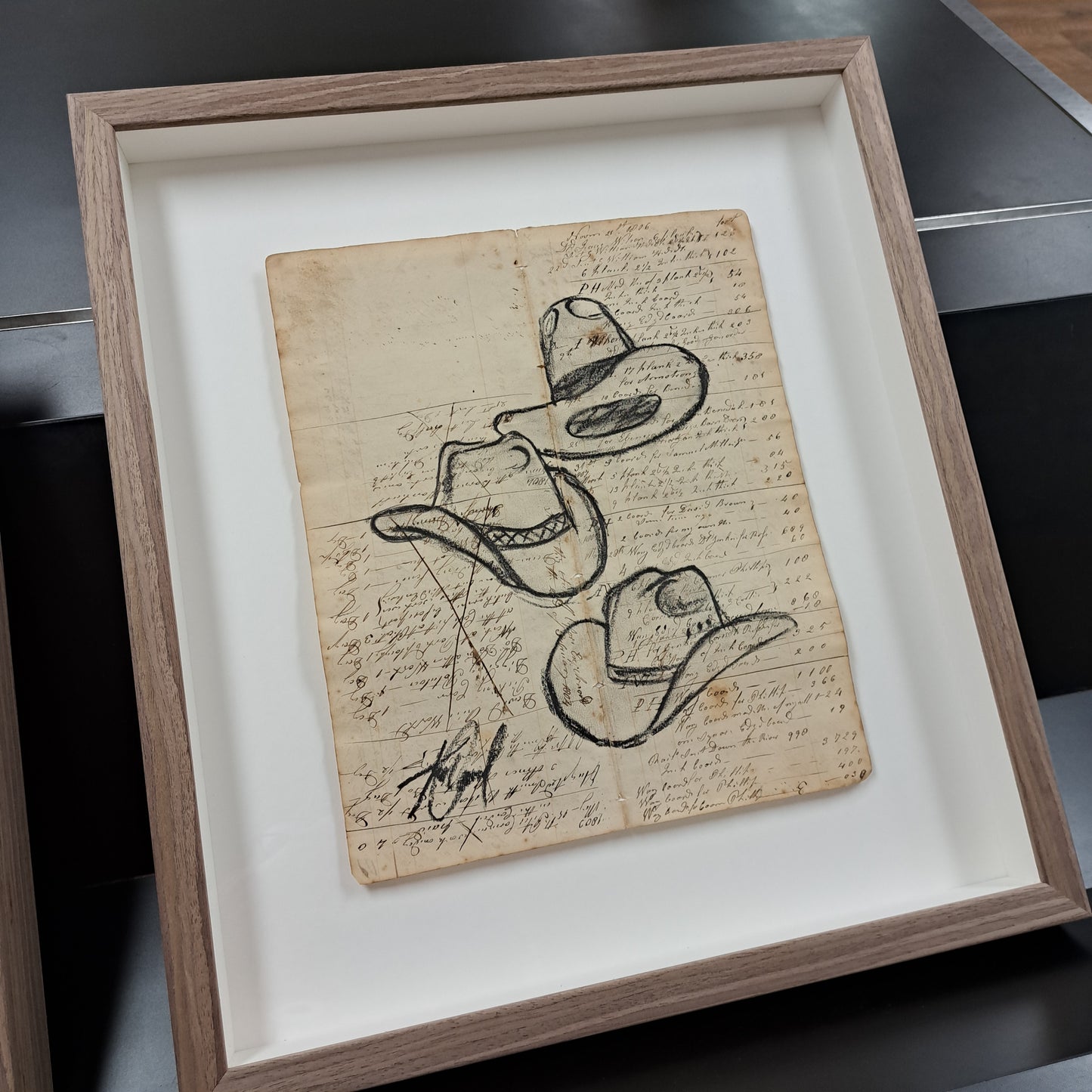 Kelly O'Neal Framed "Hat Studies"