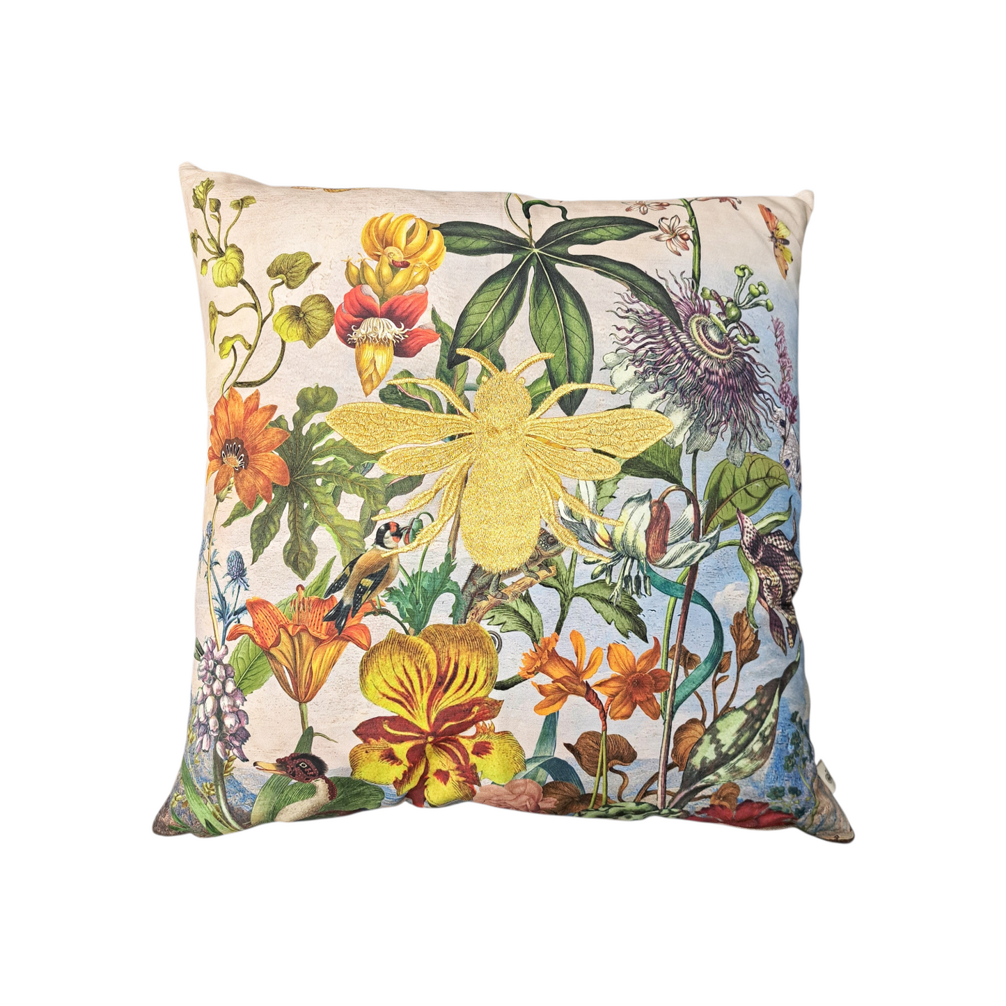 Moonlite Botanical Bee Embroidered Pillow - 26"