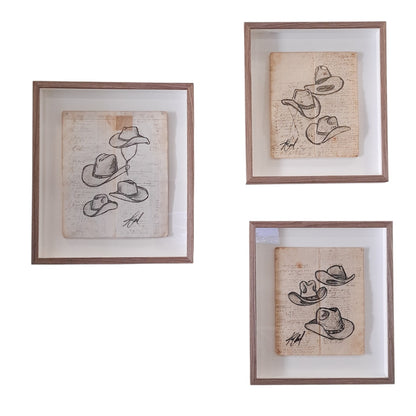 Kelly O'Neal Framed "Hat Studies"