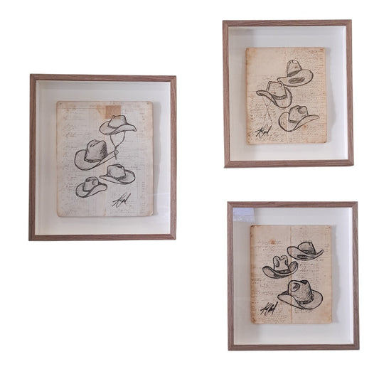 Kelly O'Neal Framed "Hat Studies"