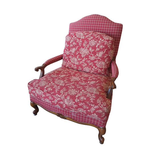 Red Upholstered Arm Chair