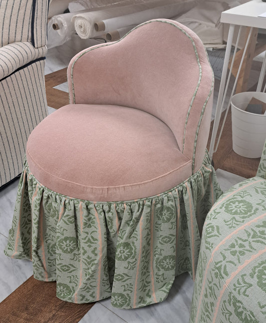 Camila Swivel Stool with Ruffle Skirt