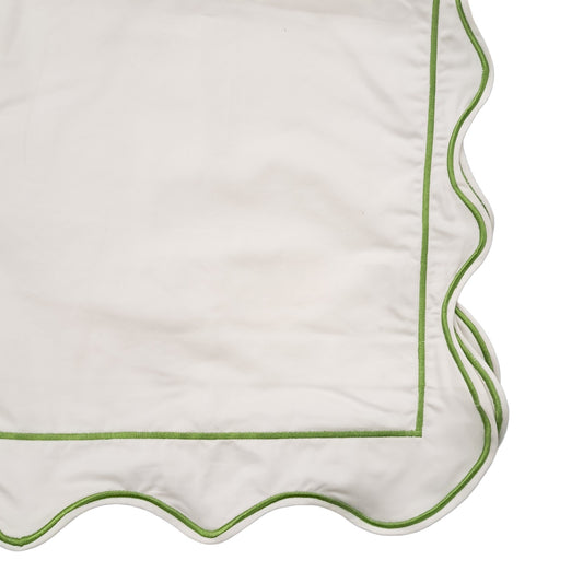 Dark Green Scalloped Sham - Euro