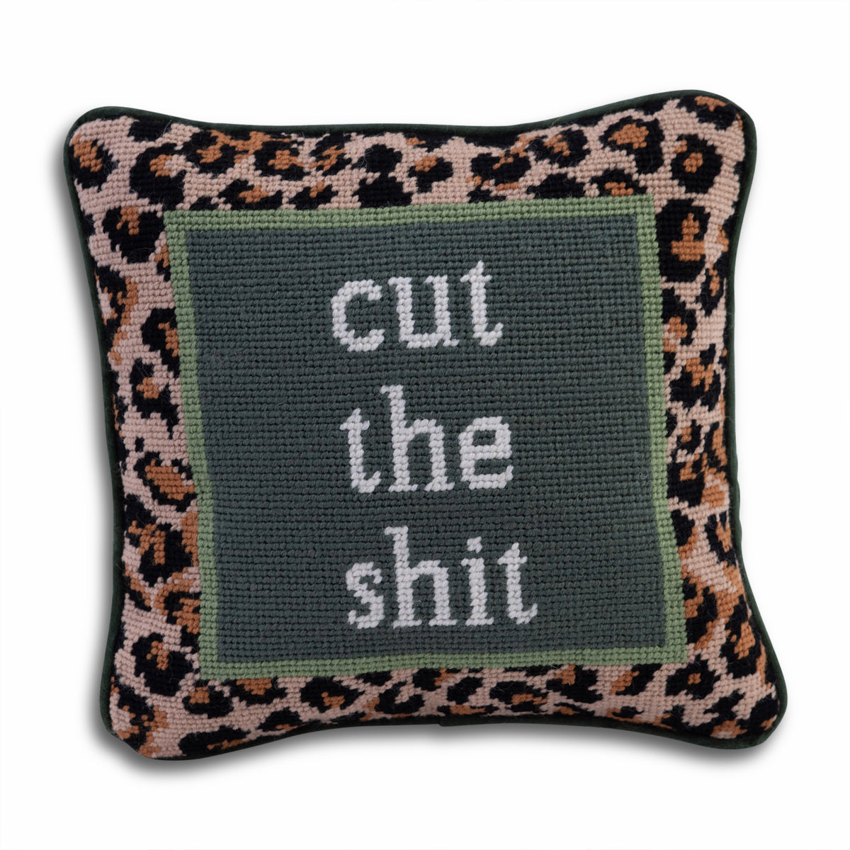 Cut The S**t Needlepoint Pillow