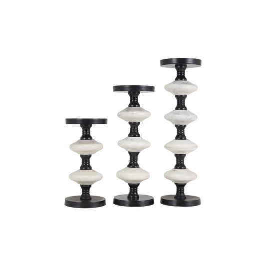 Black & White Marble Candleholder