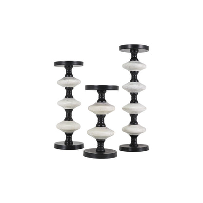 Black & White Marble Candleholder