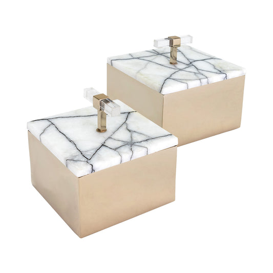 Steel & Marble Decorative Box