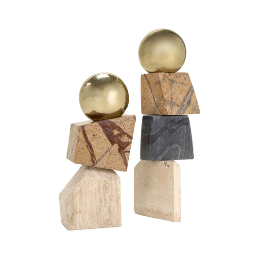 Niram Aluminum & Marble Sculpture