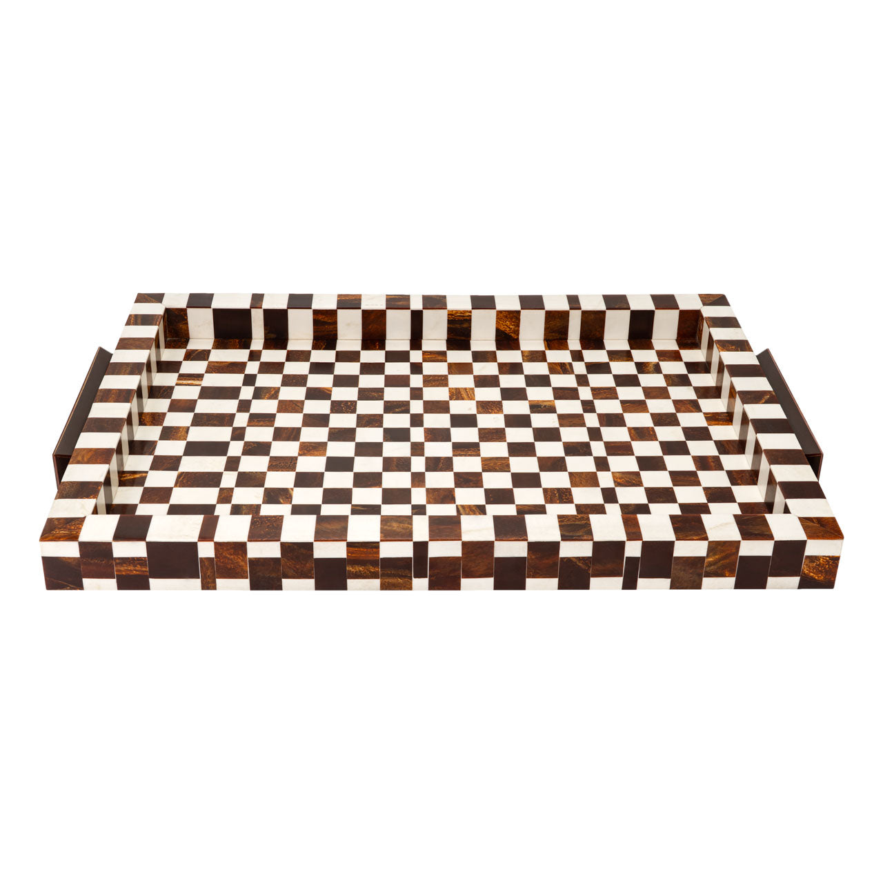 Camiro Large Brown & White Tray