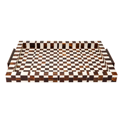 Camiro Large Brown & White Tray