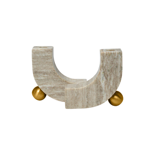 Beige Marble Curved Bookends