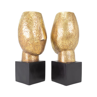 Gold Face Bookends