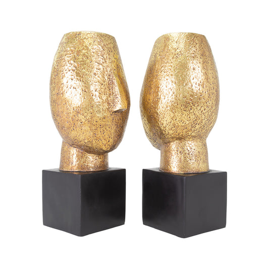Gold Face Bookends