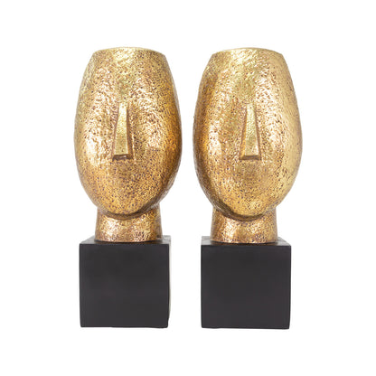 Gold Face Bookends