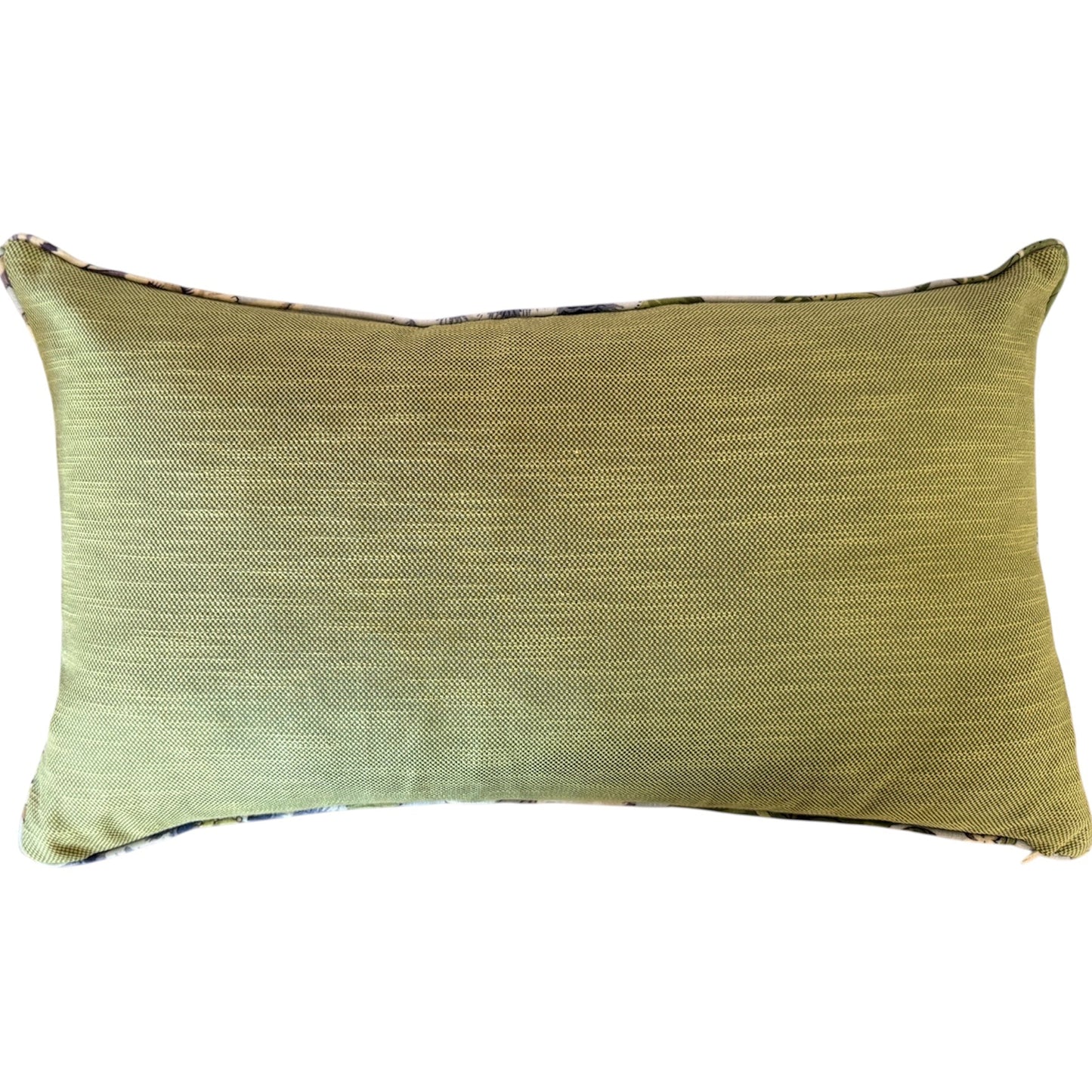 Long Green and Blue Floral Pillow