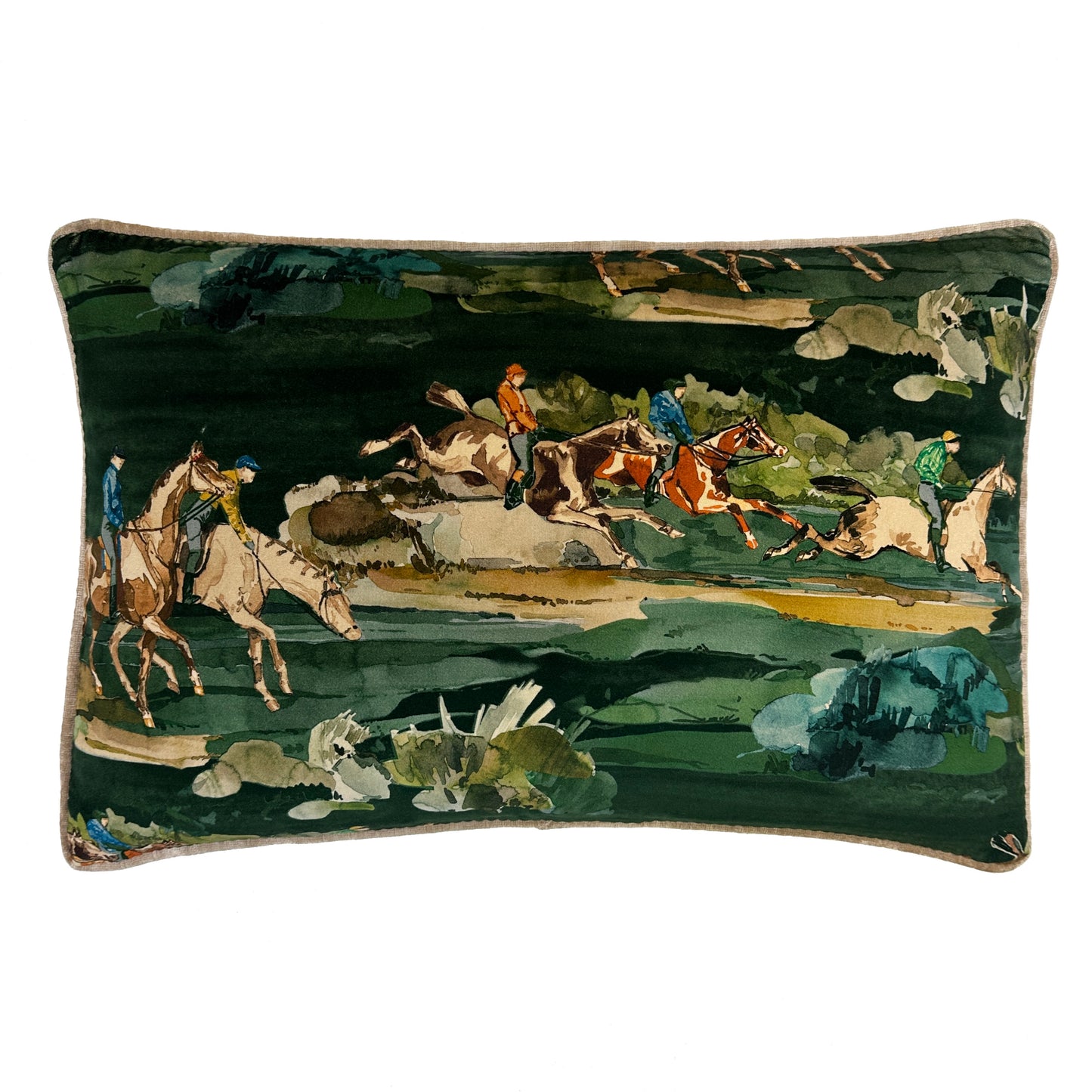 Morning Gallop Velvet Pillow - 16" x 24"