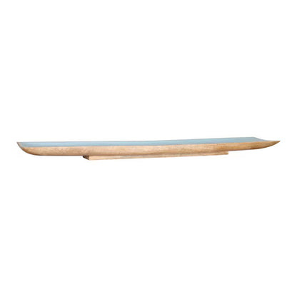 Enamel and Mangowood Rectangular Tray - Blue