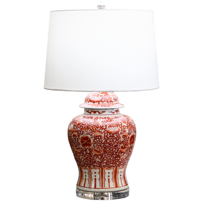 Coral Red Twisted Lotus Table Lamp