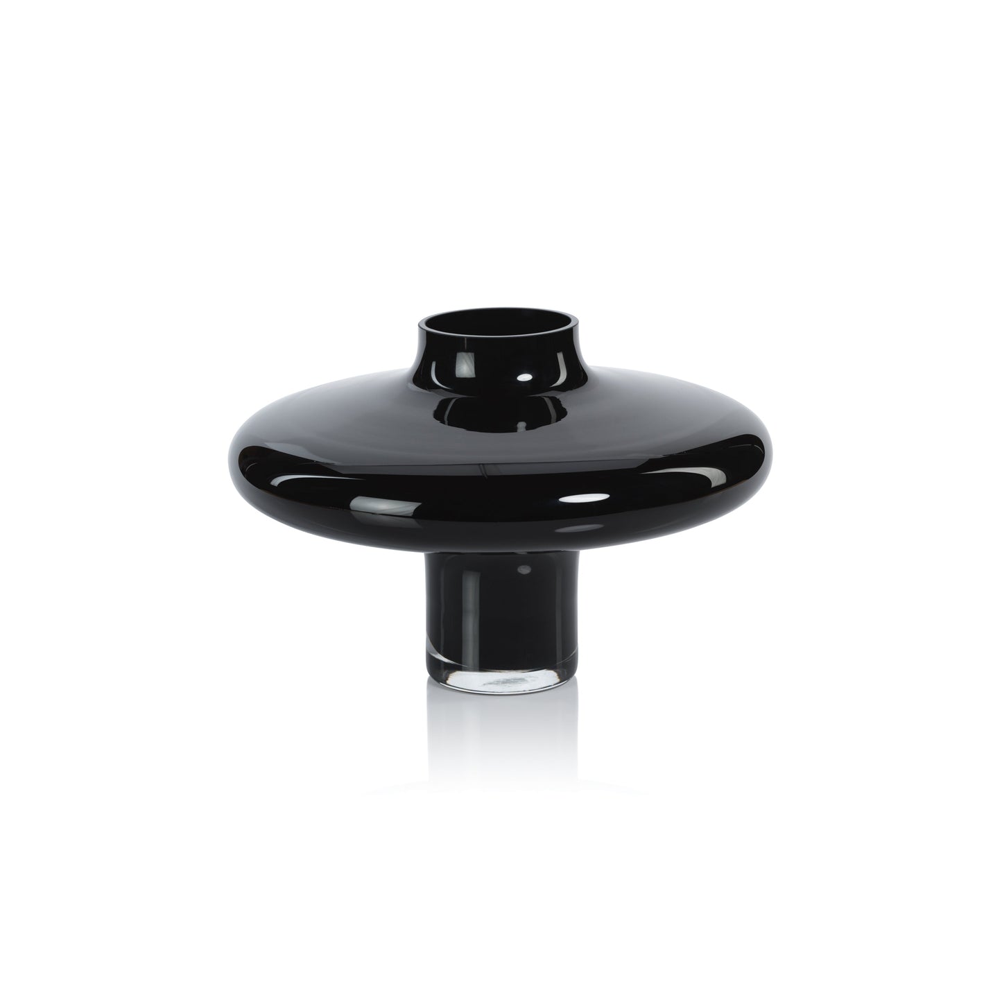 Onyx Opal Black Glass Vase