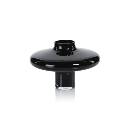 Onyx Opal Black Glass Vase