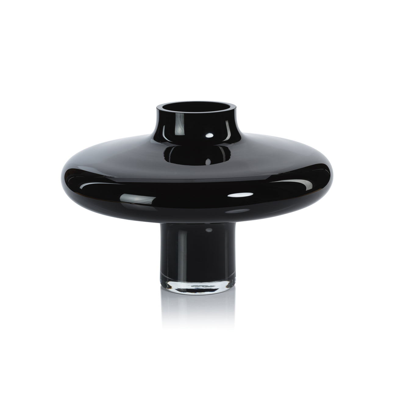 Onyx Opal Black Glass Vase