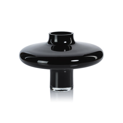 Onyx Opal Black Glass Vase