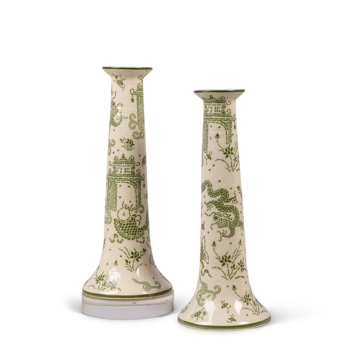 Dragon Pagoda Green Candle Holder
