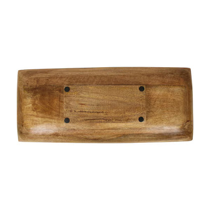Enamel and Mangowood Rectangular Tray - Green