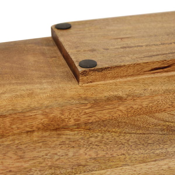 Enamel and Mangowood Rectangular Tray - Green
