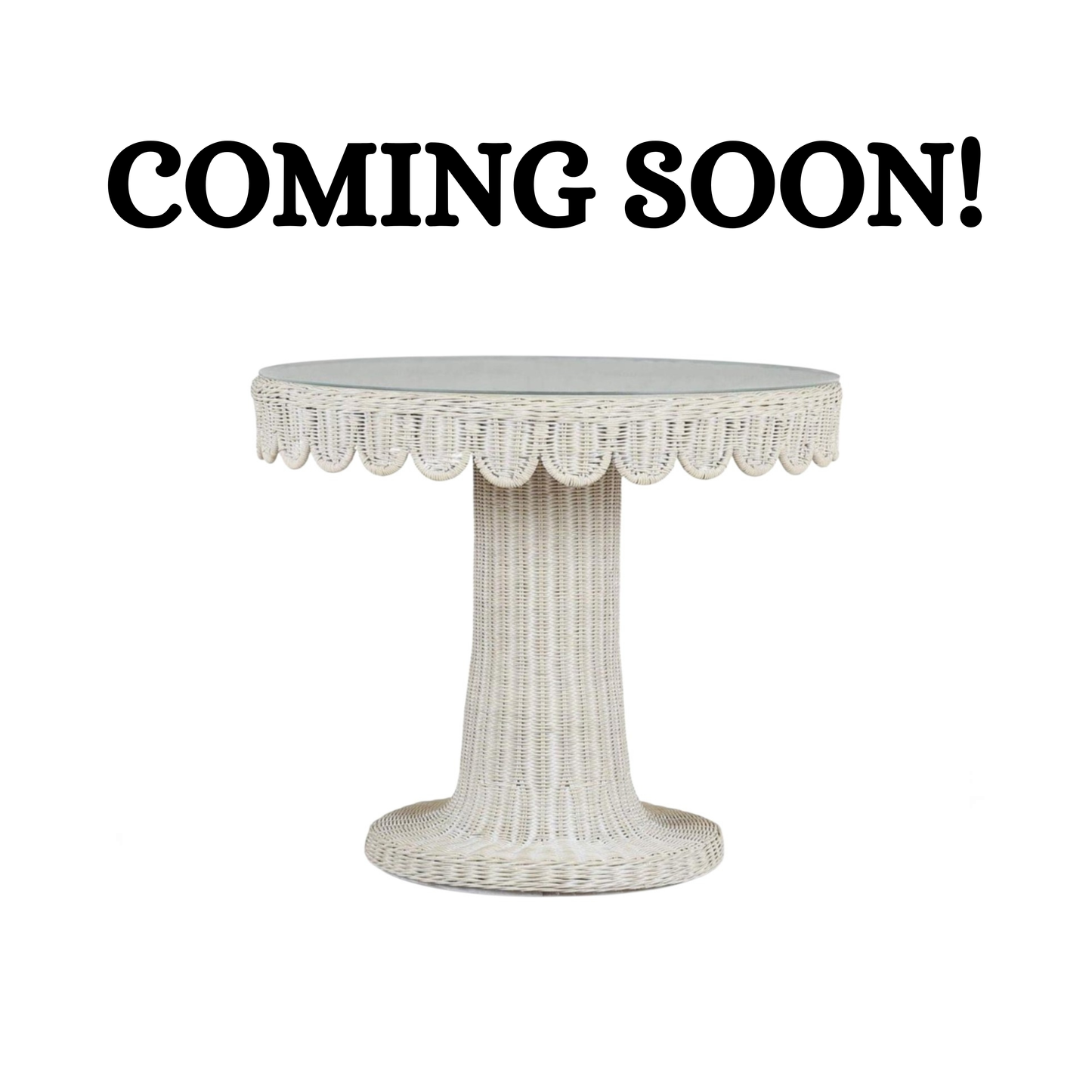 Scalloped Round Bistro Table w/ Tempered Glass